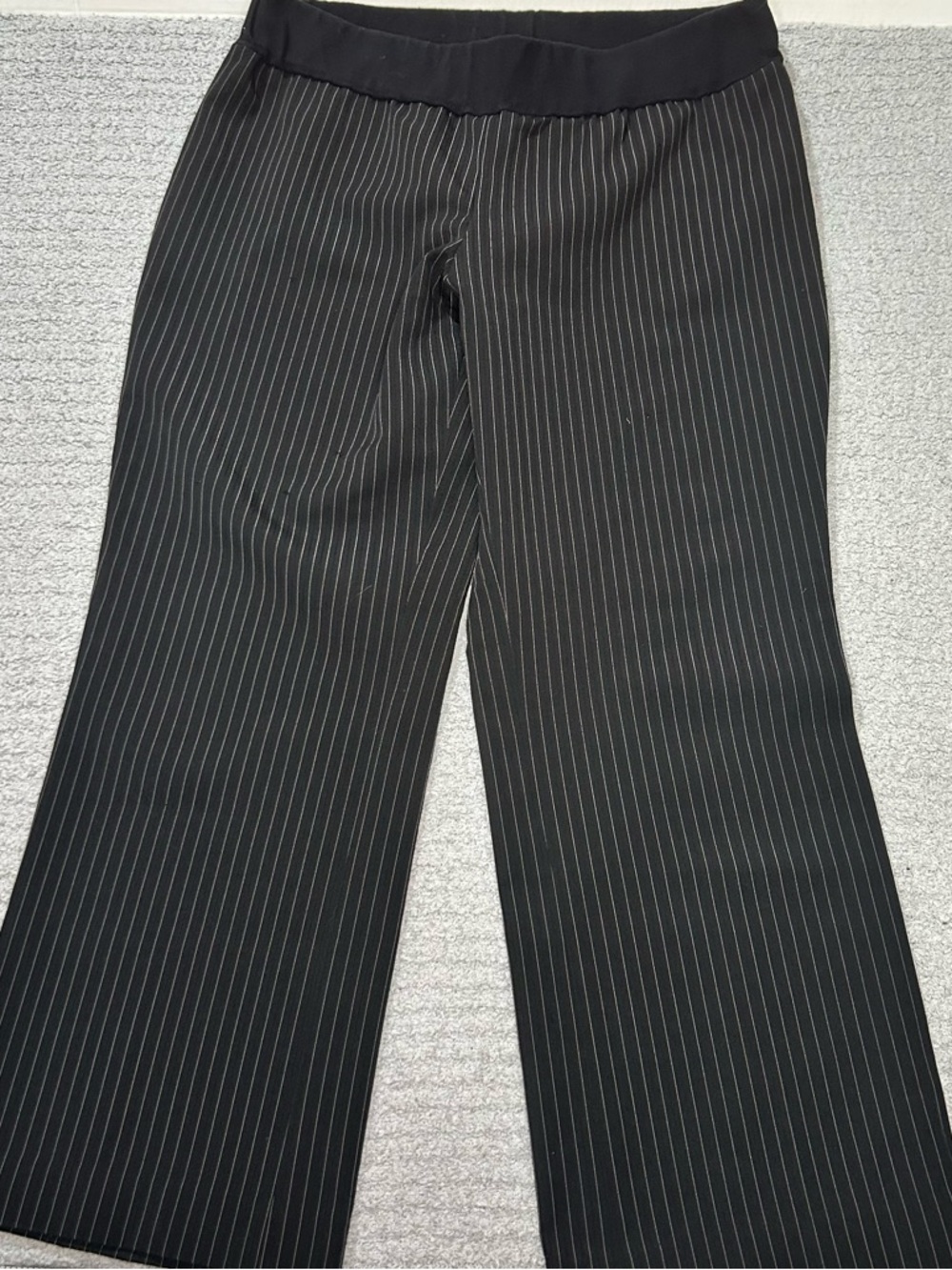 Motherhood Maternity Wide Leg Trousers‎ M Navy Pinstripe Office Workwear
